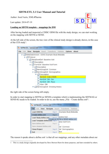 SDTM-ETL 3.1 User Manual And Tutorial - XML4Pharma