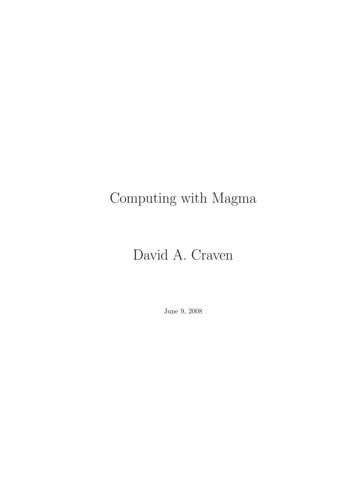 Computing With Magma David A. Craven