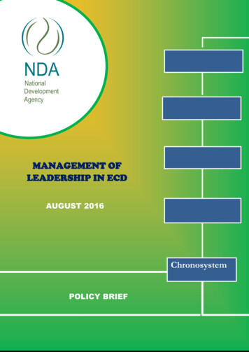 MANAGEMENT OF LEADERSHIP IN ECD - NDA
