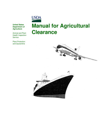 Manual For Agricultural Clearance - IPPC