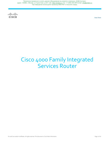 Cisco 4000 Family Integrated Services Router Data Sheet