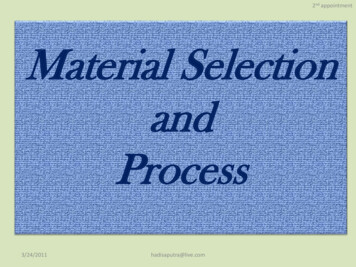 Material Selection And Process - WordPress 