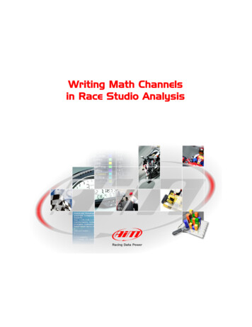Writing Math Channels In Race Studio Analysis