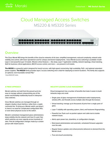 Cloud Managed Access Switches - Cisco Meraki