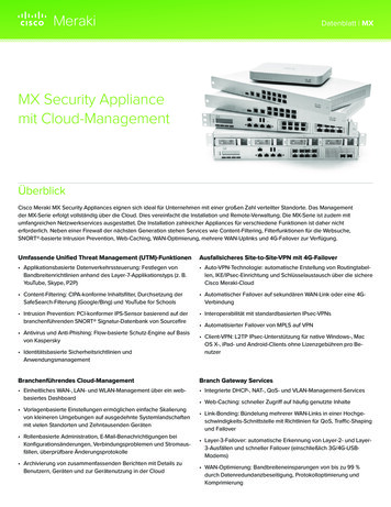 MX Security Appliance Mit Cloud-Management