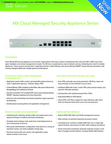 MX Cloud Managed Security Appliance Series