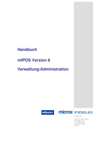 Handbuch MfPOS Version 8 Verwaltung/Administration