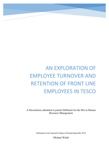 An Exploration Of Employee Turnover And Retention Of Front .