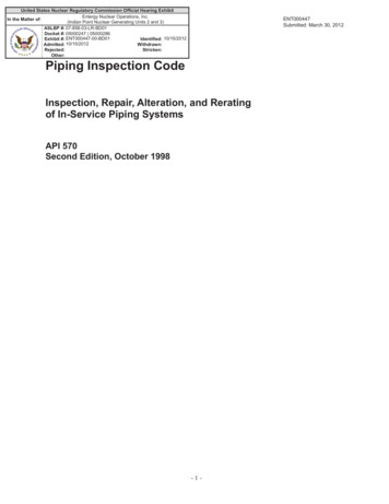 Piping Inspection Code - NRC