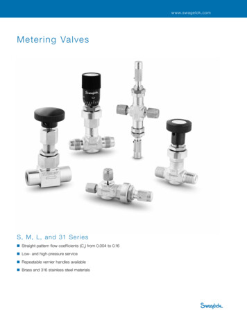 Metering Valves S, M. L, And 31 Series (MS-01-142;rev 11 .