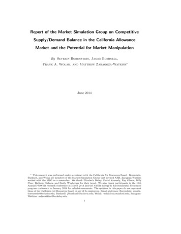 Report Of The Market Simulation Group On Competitive .