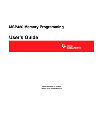 MSP430 Memory Programming User's Guide