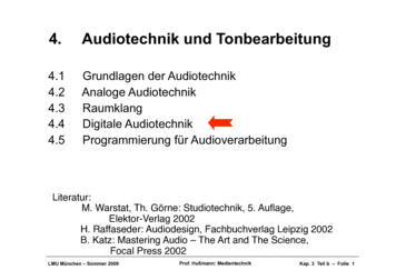 4. Audiotechnik Und Tonbearbeitung