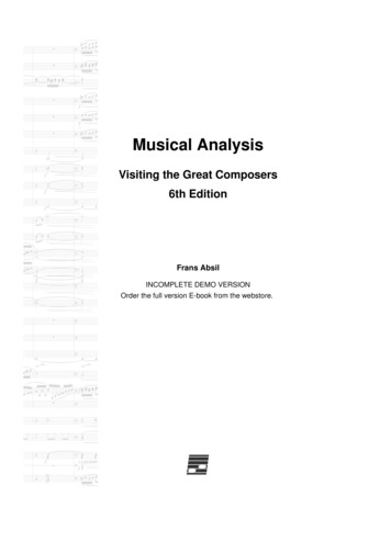 Musical Analysis: Visiting The Great Composers, 6th Edition