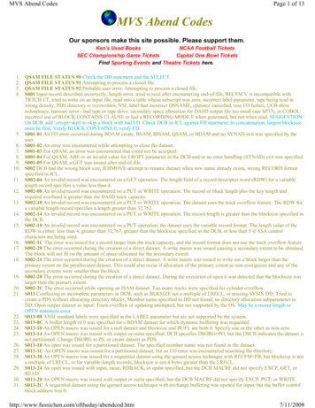 MVS Abend Codes Page 1 Of 13 MVS Abend Codes