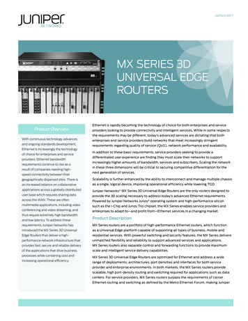 MX Series 3D Universal Edge Routers