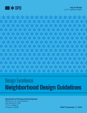 Design Excellence Neighborhood Design Guidelines