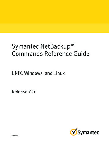 Symantec NetBackup Commands Reference Guide