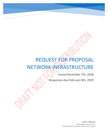 Request For Proposal Network Infrastructure