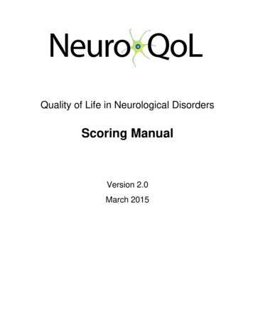Quality Of Life In Neurological Disorders