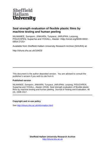 Seal Strength Evaluation Of Flexible Plastic Films By .