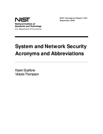 System And Network Security Acronyms And Abbreviations