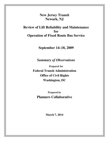 Summary Of Observations - Federal Transit Administration