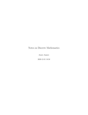 Notes On Discrete Mathematics - Yale University
