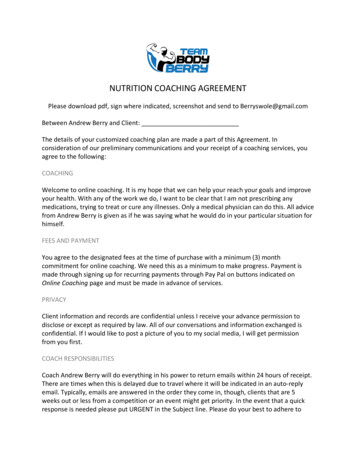 NUTRITION COACHING AGREEMENT - Body Berry
