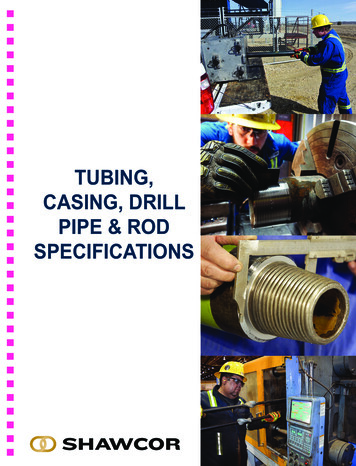 TUBING, CASING, DRILL PIPE & ROD SPECIFICATIONS