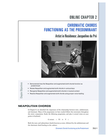 ONLINE CHAPTER 2 CHROMATIC CHORDS FUNCTIONING AS THE .