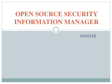 OPEN SOURCE SECURITY INFORMATION MANAGER