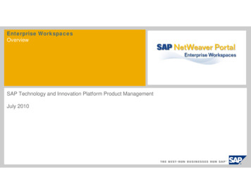 Overview On SAP NetWeaver Portal, Enterprise Workspaces