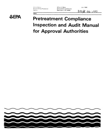 Pretreatment Compliance Inspection And Audit Manual For .