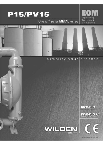 P15/PV15 EOM - Process Pumps - Your One Stop Pump Solution
