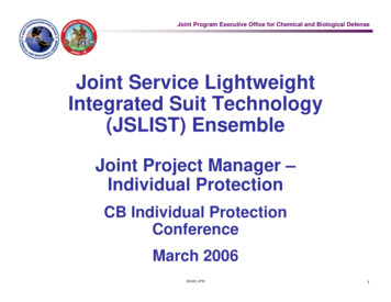 Joint Service Lightweight Integrated Suit Technology .