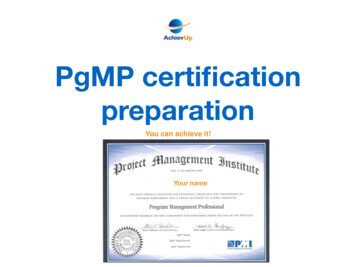 PgMP Certiﬁcation Preparation - AchievUp