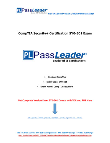 CompTIA Security Certification SY0-501 Exam