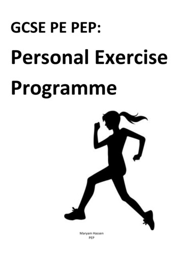 Personal Exercise Programme - Weebly