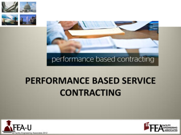 PERFORMANCE BASED SERVICE CONTRACTING
