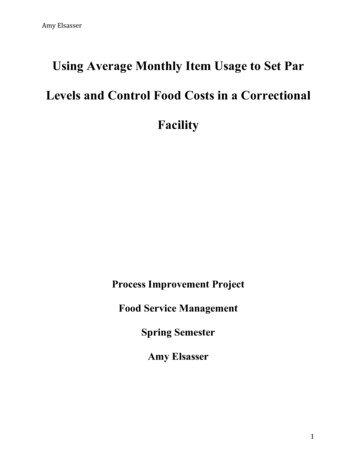 Using Average Monthly Item Usage To Set Par Levels And .