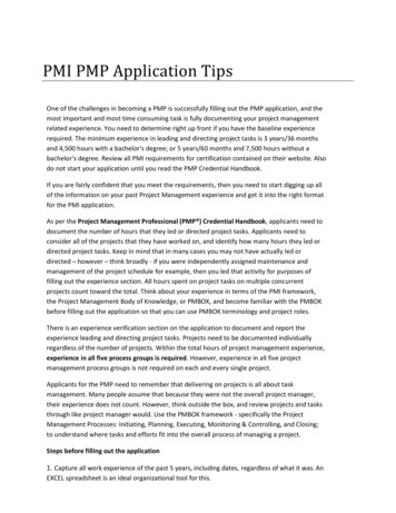 PMI PMP Application Tips - Bill Lewis Training