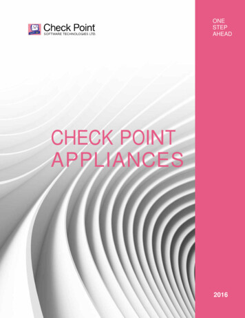 CHECK POINT APPLIANCES - Ona Systems