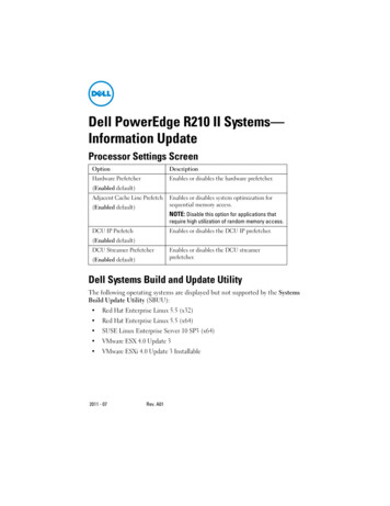 Dell PowerEdge R210 II Systems—Information Update