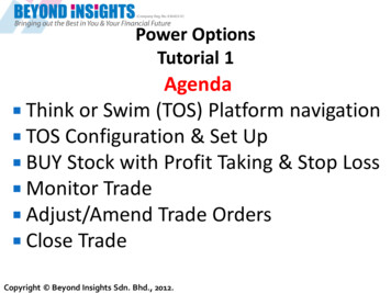 Think Or Swim (TOS) Platform Navigation TOS Configuration .