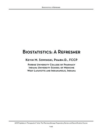 Biostatistics: A Refresher