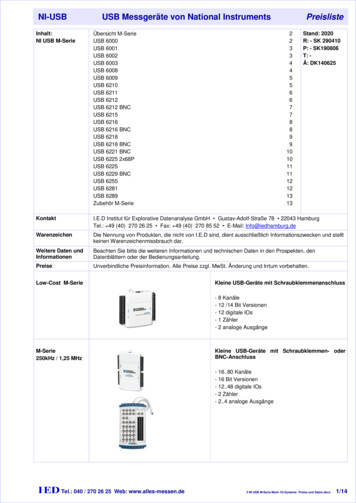 NI-USB USB Messgeräte Von National Instruments Preisliste