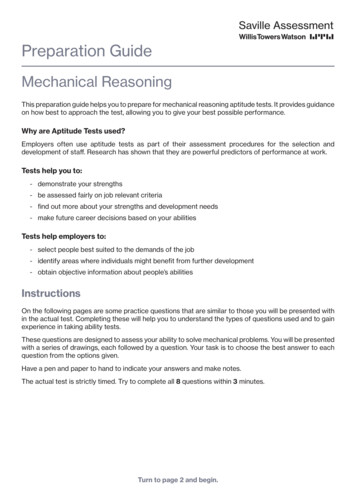 Mechanical Reasoning - Saville Assessment
