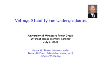 Voltage Stability For Undergraduates