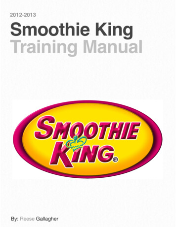 Smoothie King Manual - Weebly